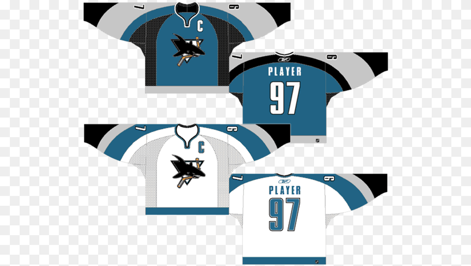 Sharks 2003 San Jose Sharks 2nd Jersey, Clothing, Shirt, T-shirt Png