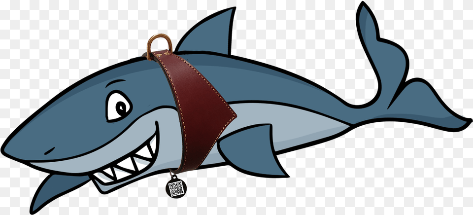 Sharky In His Shark Fin Leather Dog Collar Mommy Shark Pink, Animal, Fish, Sea Life Free Png Download