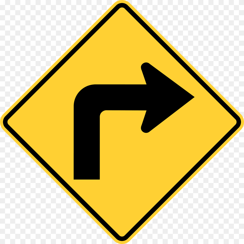 Sharp Curve Ahead Sign In Canada Clipart, Symbol, Road Sign Png