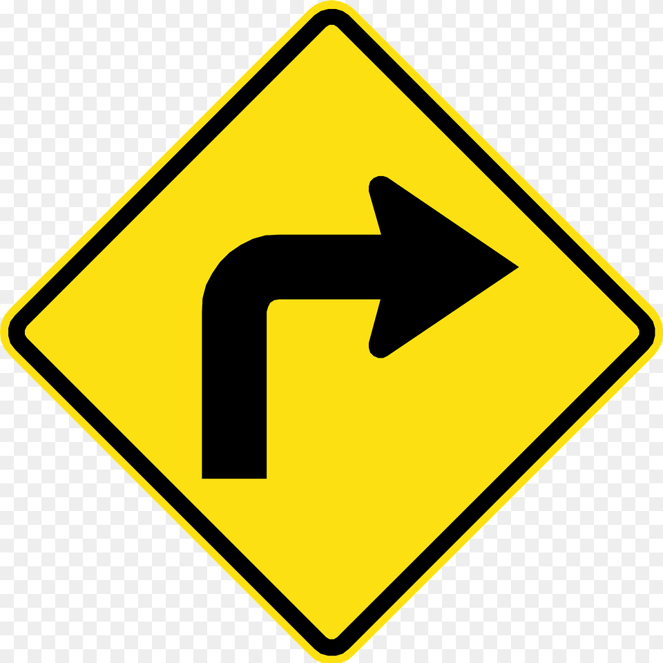Sharp Curve Ahead Sign In Chile Clipart, Road Sign, Symbol Png Image