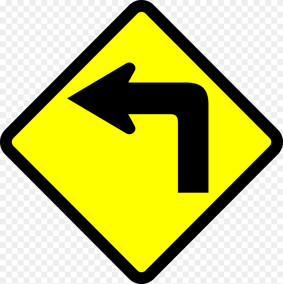 Sharp Curve Ahead Sign In Indonesia Clipart, Road Sign, Symbol, Disk Png