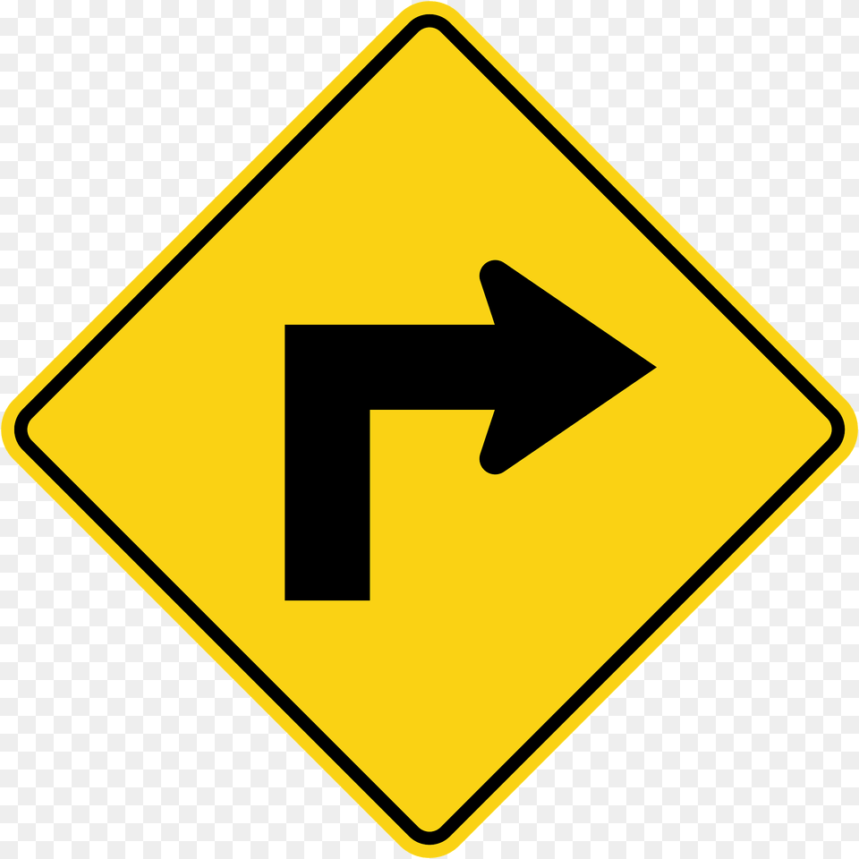 Sharp Curve Ahead Sign In Ontario Clipart, Symbol, Road Sign Free Png