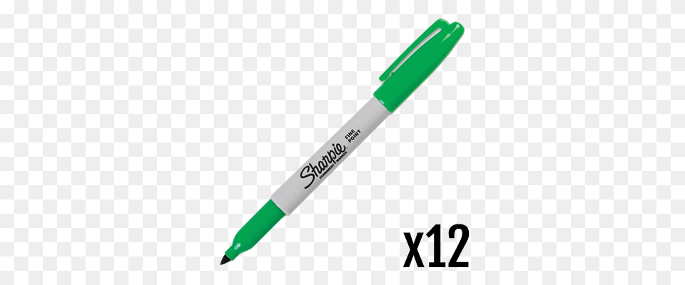 Sharpie Fine Permanent Marker Pen Green, Blade, Razor, Weapon Png Image