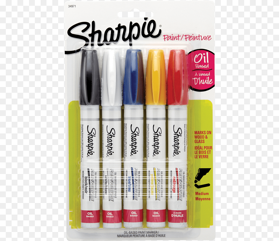 Sharpie Paint Markers Medium Tip Assorted Colours Sharpie Paint Markers, Marker, Brush, Can, Device Png