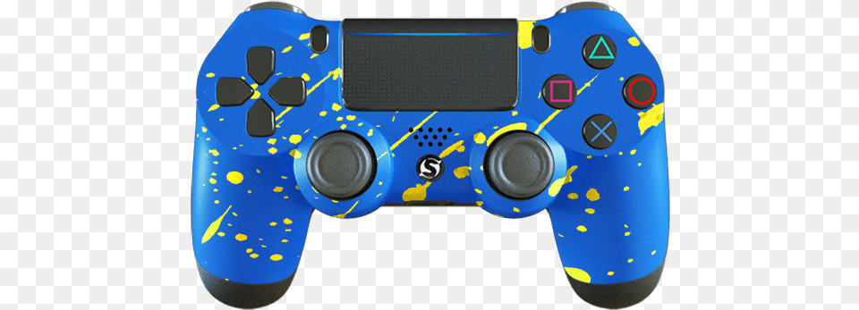 Sharq Splatter Blue Yellow Manette De Ps4 Fortnite, Electronics, Joystick Free Transparent Png