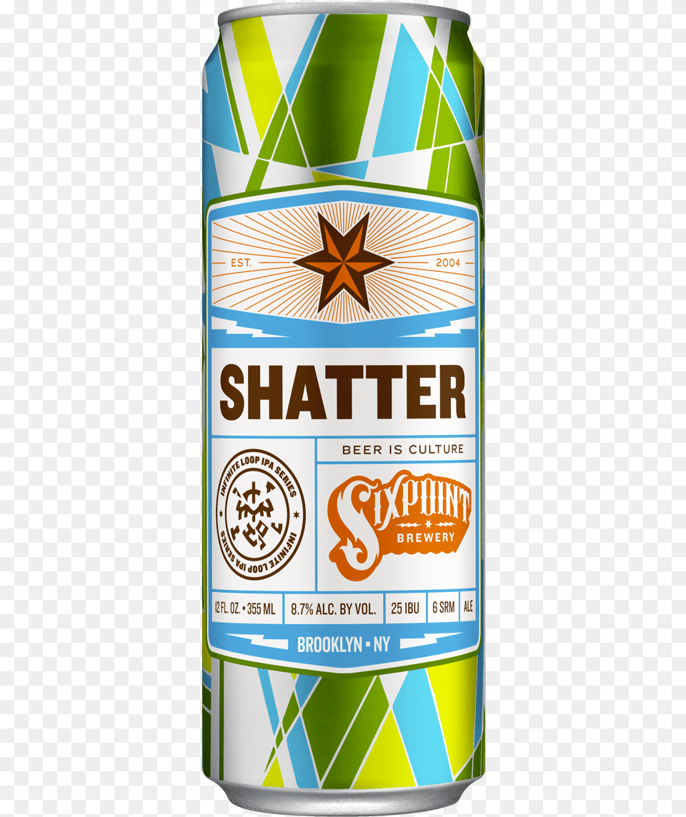 Shatter Sixpoint Lo Res Ipa, Alcohol, Beer, Beverage, Lager Png