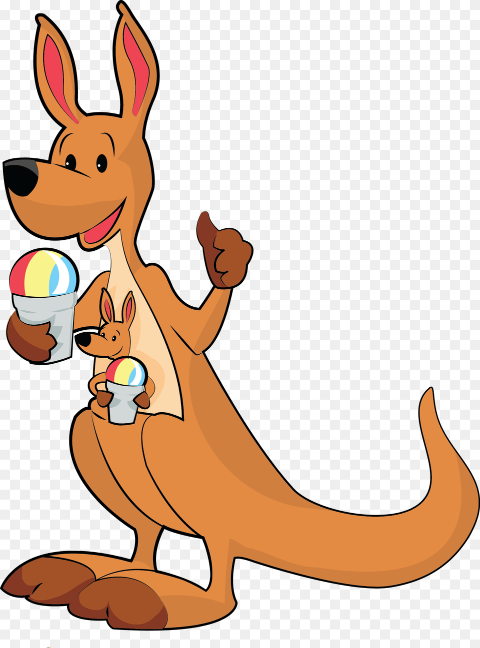 Shaved Ice Snoballs Cartoon, Animal, Kangaroo, Mammal Free Transparent Png