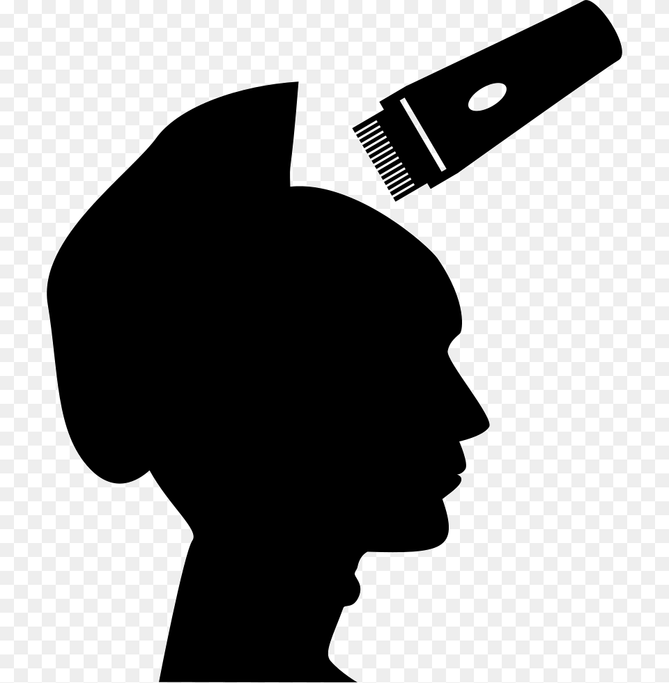 Shaving Male Head Silhouette Shaving Head Clip Art, Person, Man, Adult, Electrical Device Free Png