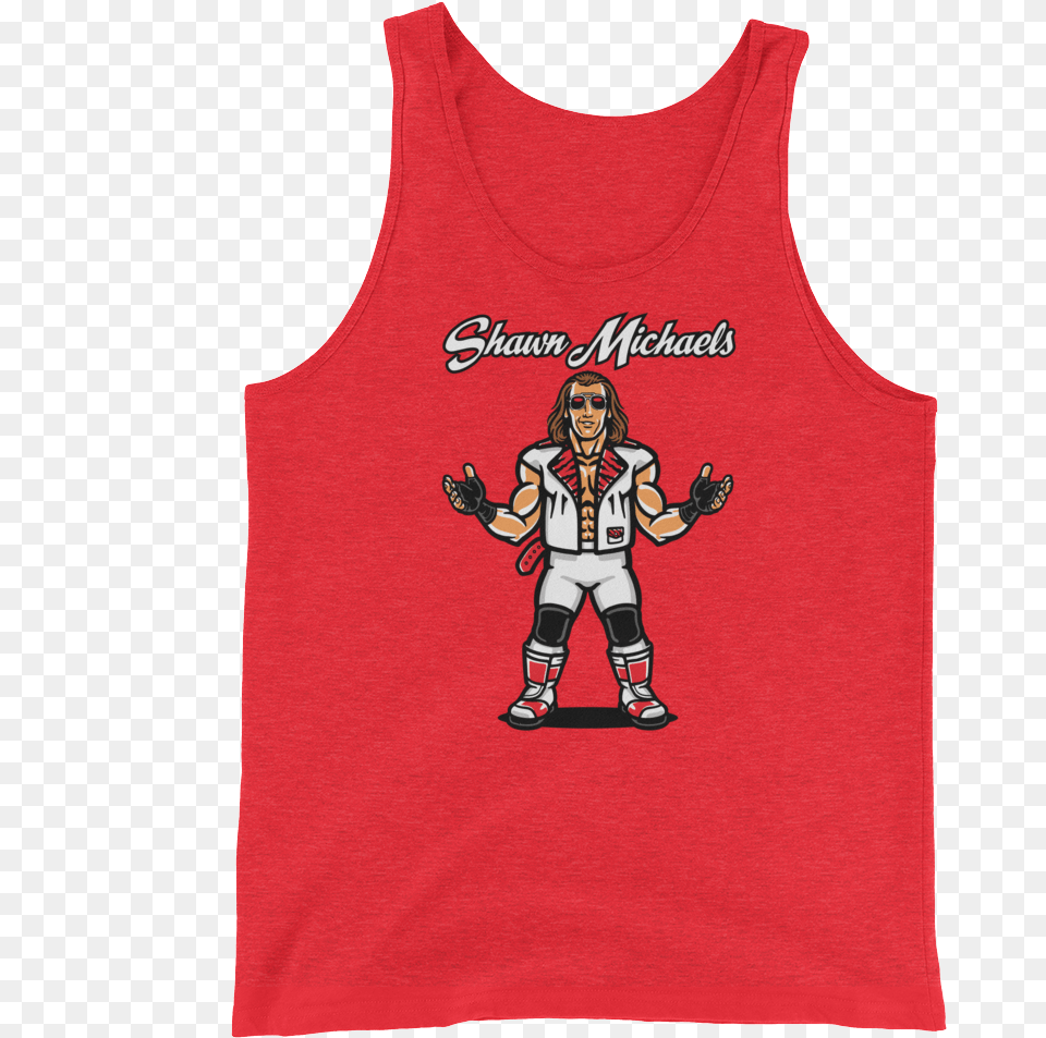 Shawn Michaels Cartoon Unisex Tank Top Thin Blue Line Canada Tank, Clothing, Tank Top, Person, Face Free Png Download