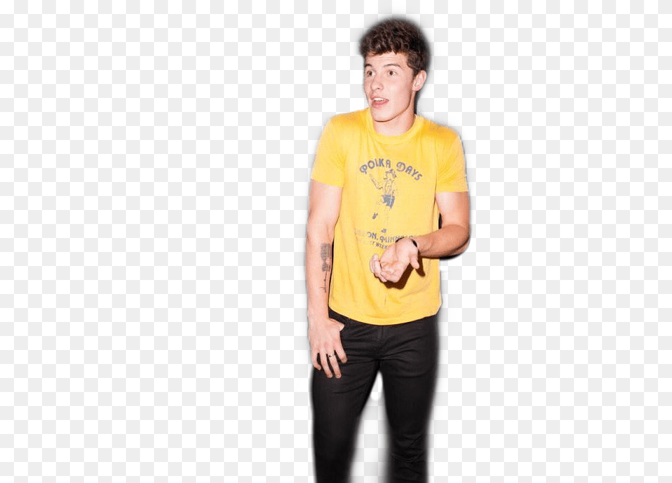 Shawnmendes Mendesarmy Shawnmendes Mendesarmyilluminate Yellow Shawn Mendes, Person, Portrait, Photography, T-shirt Png Image
