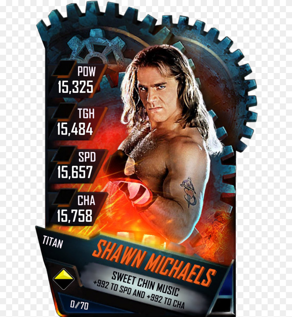 Shawnmichaels S4 18 Titan Jeff Hardy Wwe Supercard, Advertisement, Poster, Adult, Person Png Image
