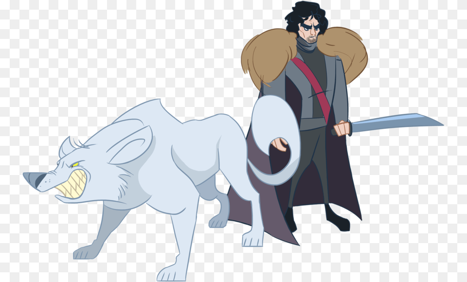 Shay Game Of Thrones Jon Snow Wolf Download Cartoon, Adult, Male, Man, Person Free Png