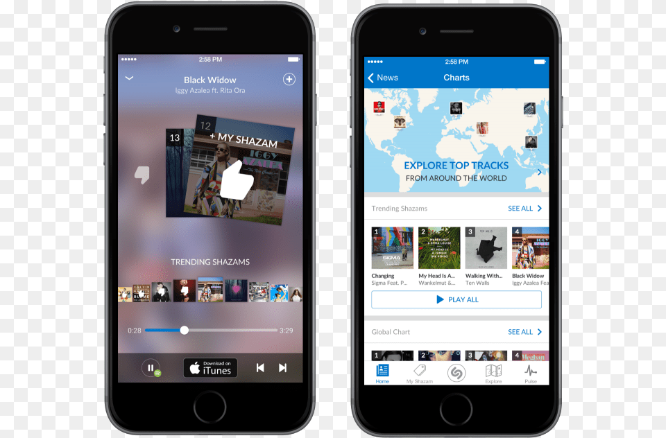 Shazam Mobile Update Adds In App Music Player Deeper Mobile Phone, Electronics, Mobile Phone, Adult, Female Png