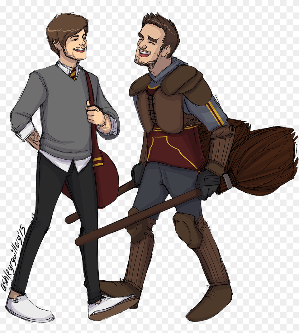 She Asked For Zayn And Harry In A Hogwarts Au Harry Styles Fanart, Adult, Male, Man, Person Free Png