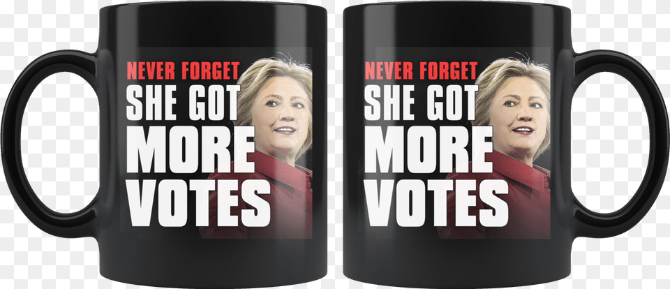 She Got More Votes Black Coffee Mug Coffee Cup, Adult, Person, Female, Woman Png Image
