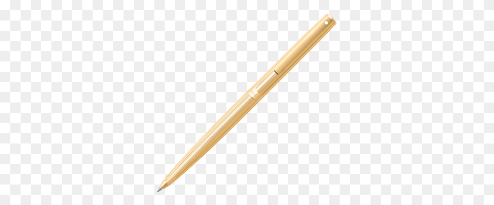 Sheaffer Sagaris Fluted Gold Tone Gold Trim Ballpoint Pen, Blade, Razor, Weapon Png Image