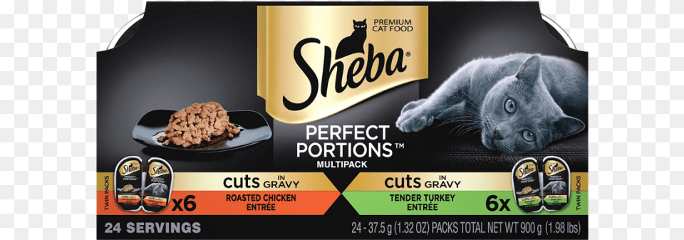 Sheba Perfect Portions Wet Cat Food, Advertisement, Poster, Animal, Mammal Free Png Download