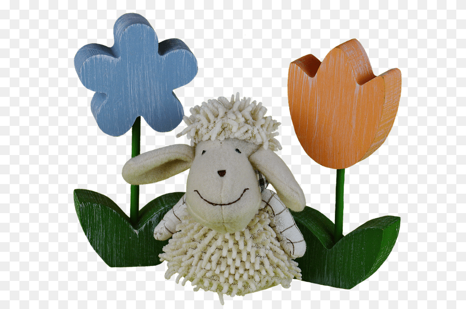 Sheep Toy, Plush, Flower, Plant Free Transparent Png