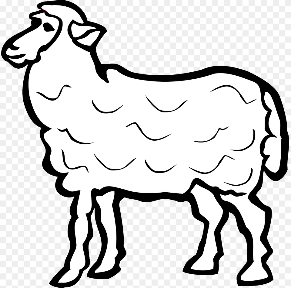 Sheep Black And White Clipart, Livestock, Animal, Baby, Mammal Free Transparent Png