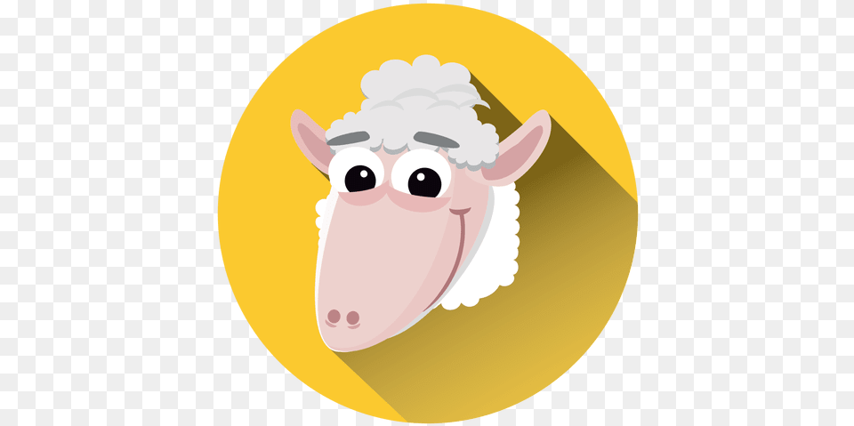 Sheep Cartoon Circle Icon Animal Icon Circle, Livestock, Mammal, Disk Free Transparent Png