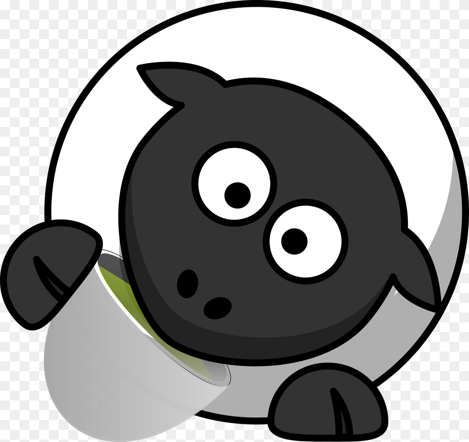 Sheep Clipart Drinking Cartoon Sheep Drinking Coffee, Clothing, Hardhat, Helmet Free Png