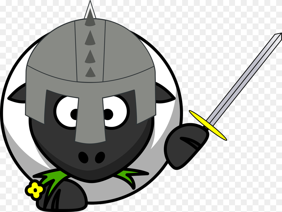 Sheep Clipart The Middle Clipart Sheep Cartoon, Sword, Weapon, Blade, Dagger Png