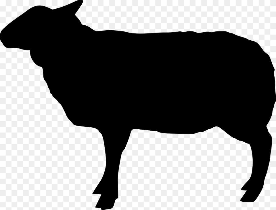 Sheep Cow Black, Silhouette, Animal, Livestock, Mammal Free Png