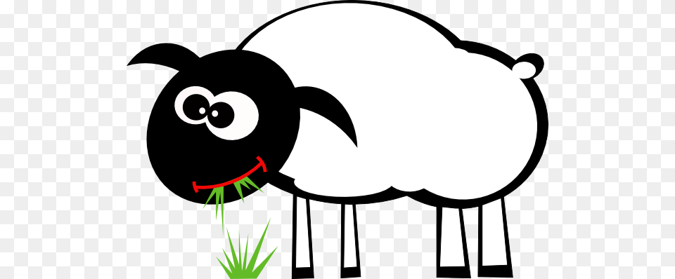 Sheep Eating Grass Clip Art, Animal, Livestock, Mammal Png Image
