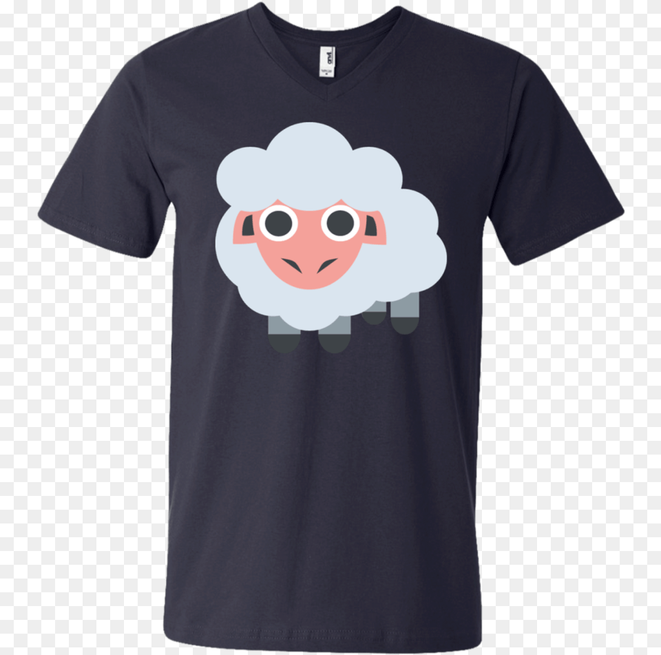 Sheep Emoji Men39s V Neck T Shirt, Clothing, T-shirt, Face, Head Free Transparent Png