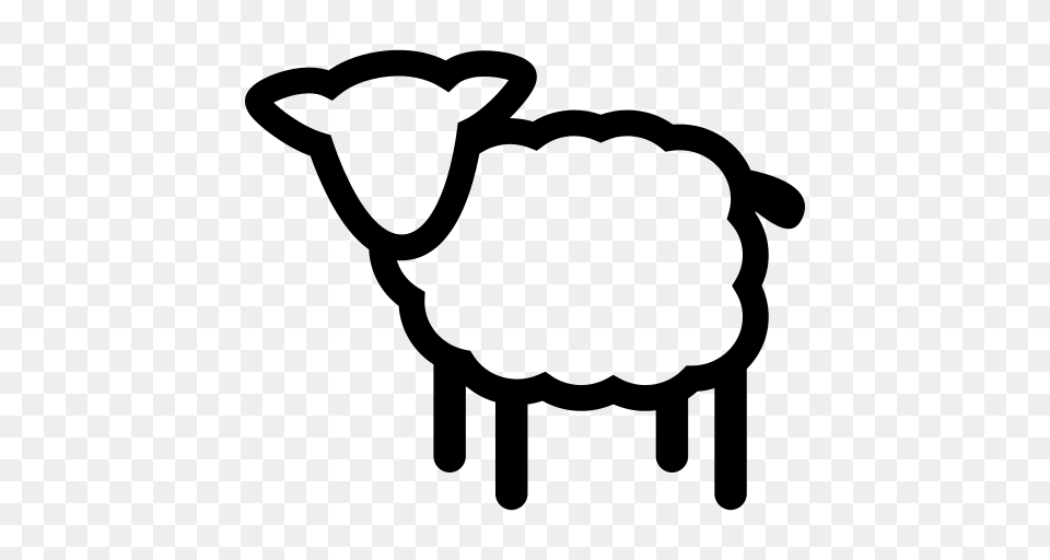 Sheep Front Icon, Gray Png Image