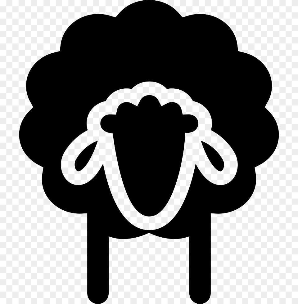 Sheep Front View Sheep Flat Icon, Stencil, Animal, Kangaroo, Mammal Free Transparent Png