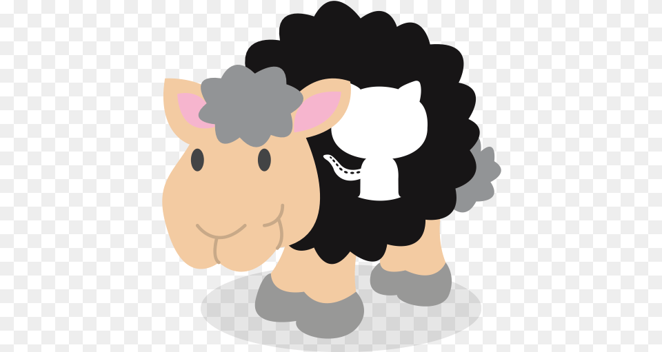 Sheep Github Social Network Icon Download Cartoon Facebook Icon, Livestock, Animal, Cattle, Mammal Free Transparent Png