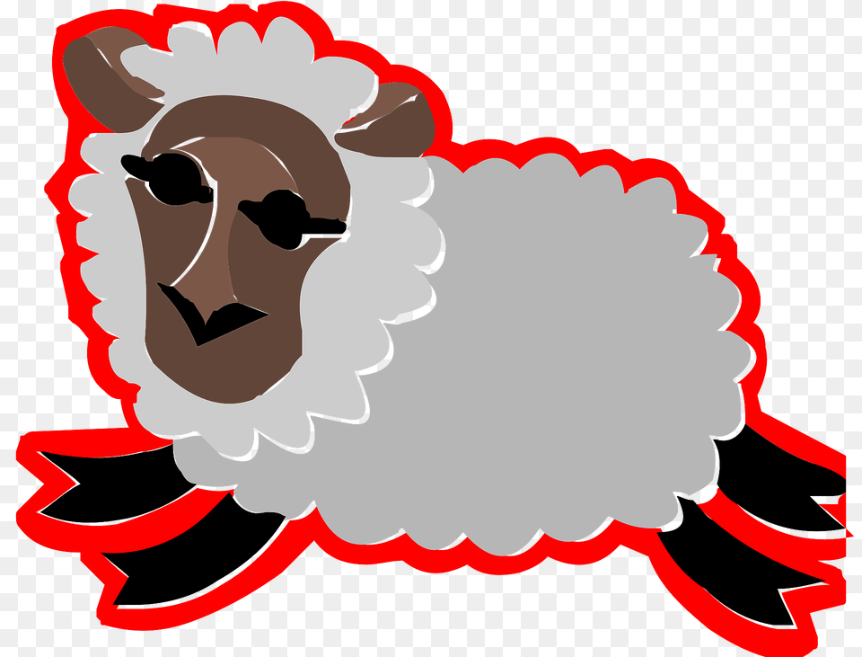 Sheep Icon With A Red Outline Clipart, Livestock, Face, Head, Person Png