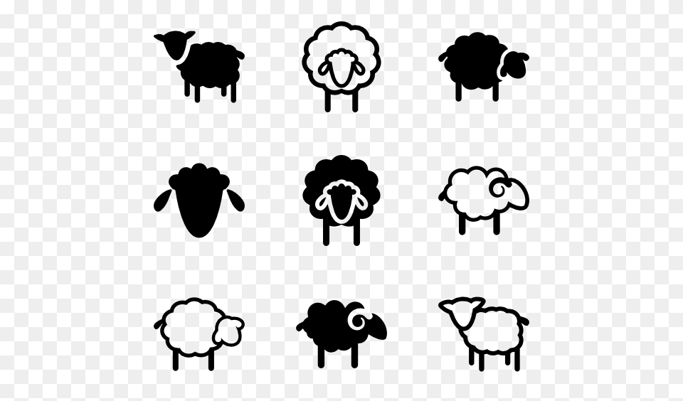 Sheep Icons, Gray Free Transparent Png