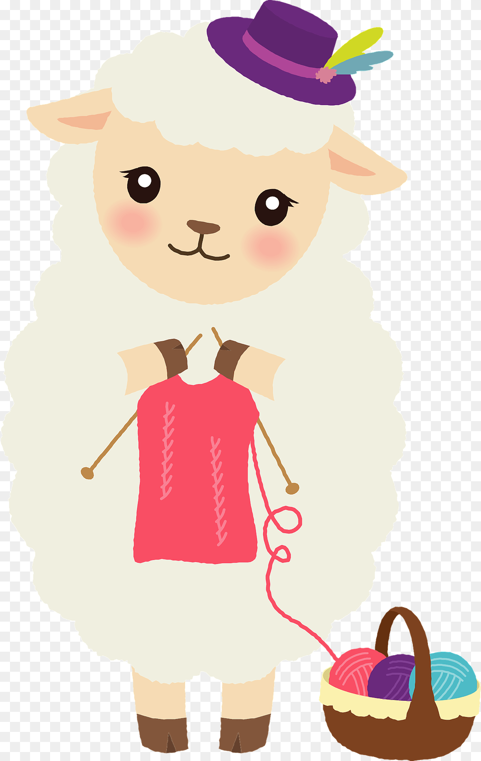 Sheep Is Knitting Clipart, People, Person, Nature, Outdoors Png Image