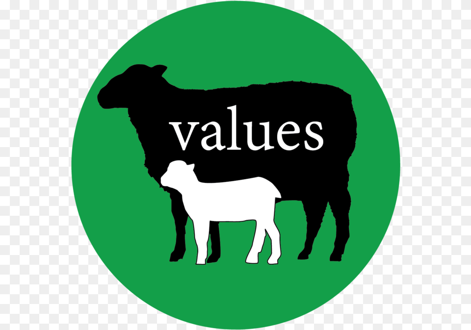 Sheep Logo Round Right Values Dairy Cow Full Size Animal Figure, Cattle, Livestock, Mammal Free Png Download