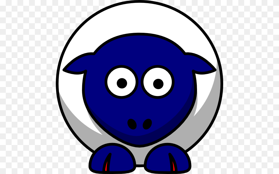 Sheep Looking Straight White With Blue Face And Red Nails Free Transparent Png