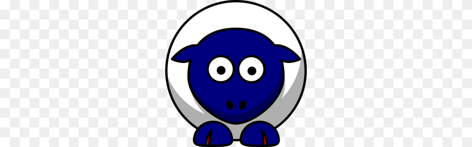 Sheep Looking Straight White With Blue Face And Red Nails Clip Art Png
