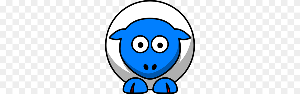 Sheep Looking Straight White With Bright Blue Face And Red Nails, Plush, Toy Free Transparent Png