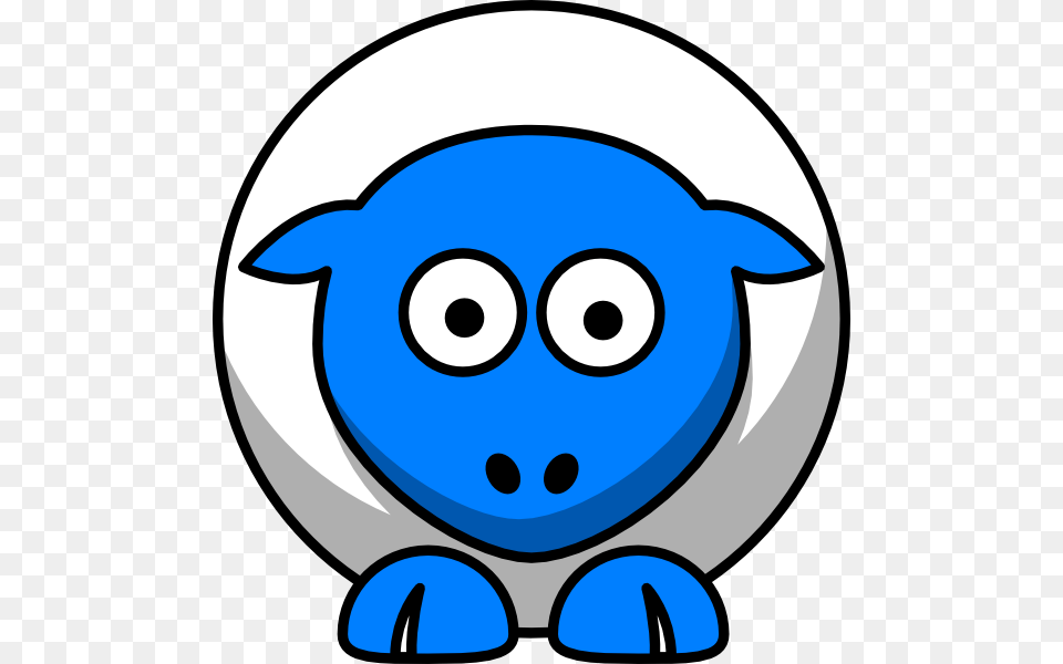 Sheep Looking Straight White With Bright Blue Face And White Nails, Plush, Toy Png Image