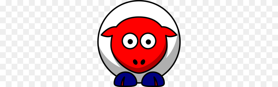 Sheep Looking Straight White With Red Face And Red Nails Clip Art, Plush, Toy Png