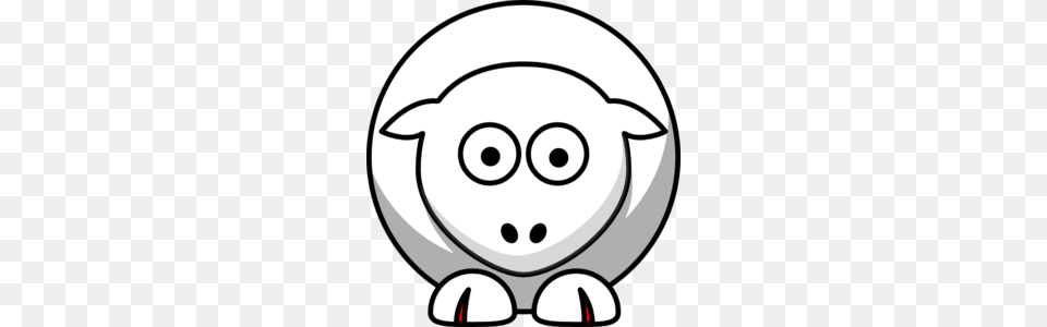 Sheep Looking Straight White With Red Toenails Clip Art, Plush, Toy, Disk Png