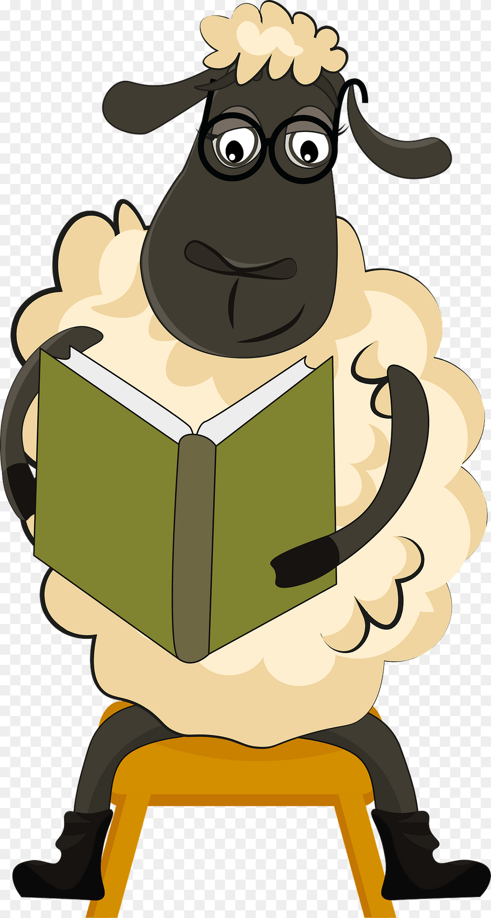 Sheep Reading Book Clipart, Person, Baby, Face, Head Free Png