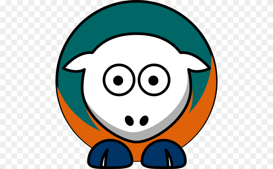 Sheep Toned Miami Dolphins Team Colors Clip Arts Clothing, Hardhat, Helmet, Plush Free Png Download