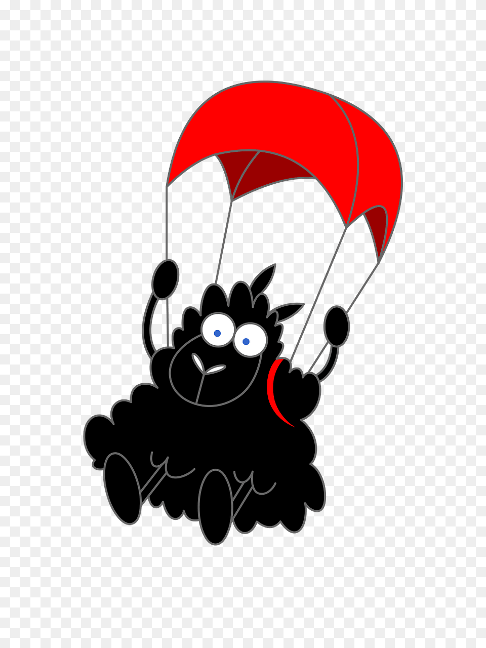 Sheep With A Parachute Clipart Free Png