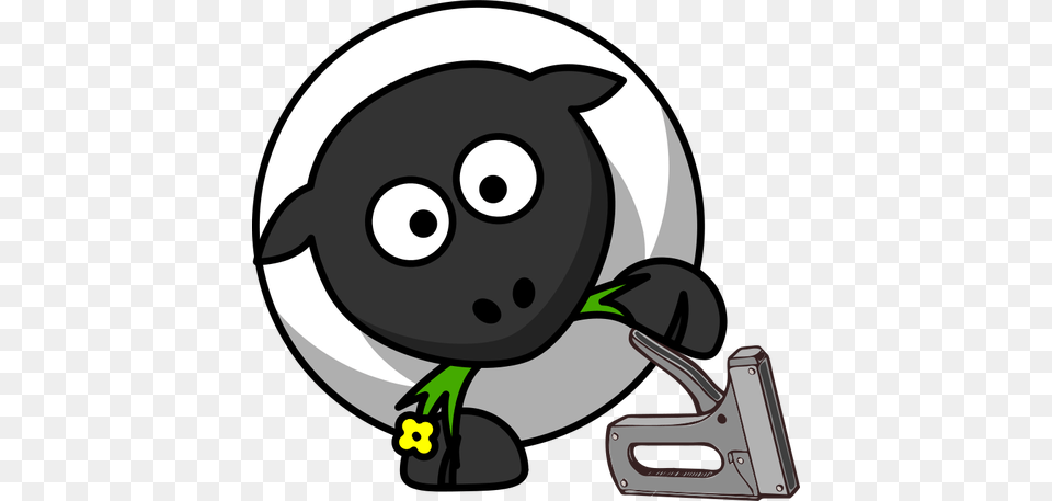 Sheep With A Stapler Vector Drawing Free Png