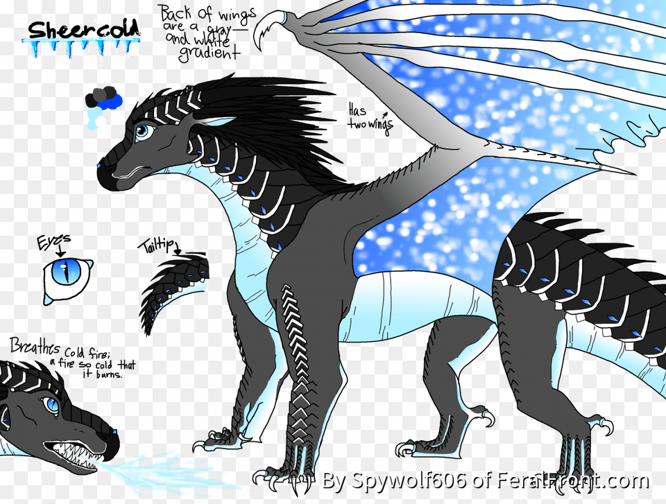 Sheercold The Icewingnightwing Hybrid Wolf The Nightwing Icewing, Dragon, Animal, Dinosaur, Reptile Free Png