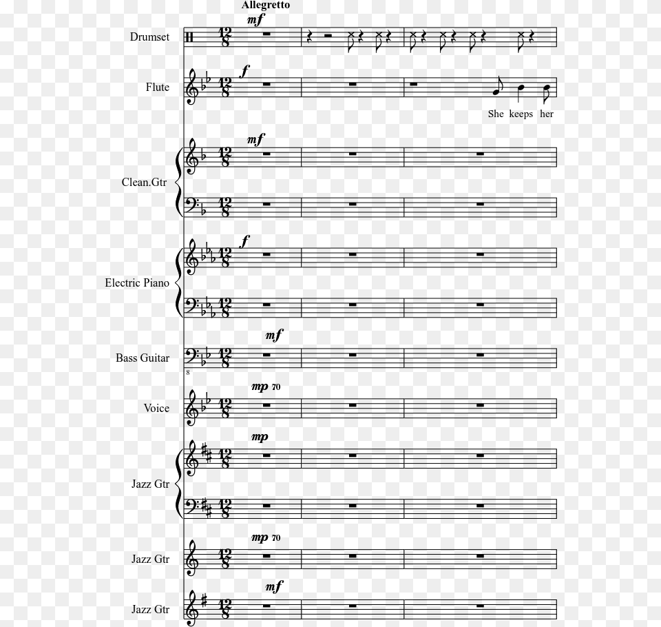 Sheet Music 1 Of 61 Pages Sheet Music, Gray Free Png Download