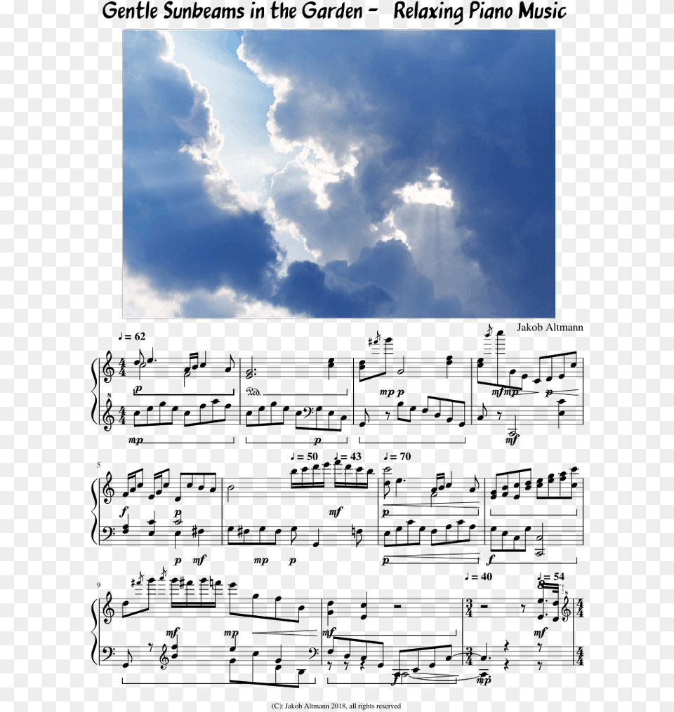 Sheet Music, Cloud, Cumulus, Nature, Outdoors Free Png Download