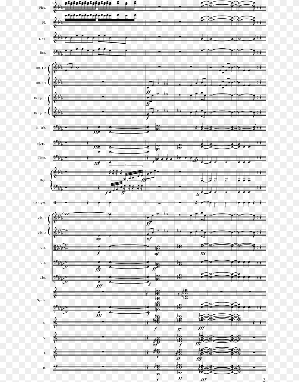 Sheet Music 3 Of 3 Pages Universal Studios Theme Song Trumpet, Gray Free Png